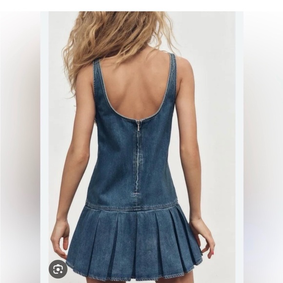 Zara Denim Blue dress NWT Size S - Picture 2 of 5